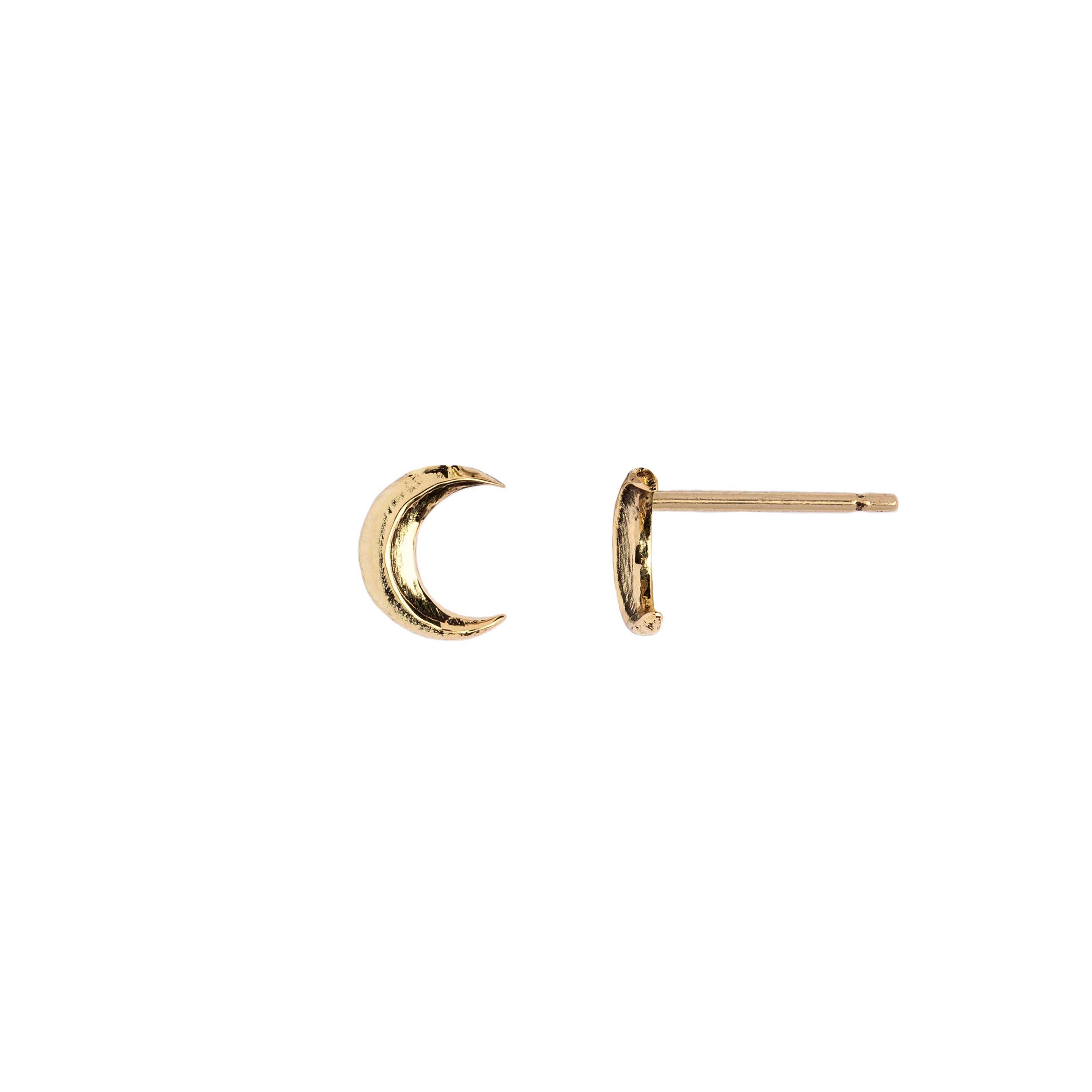 Crescent Moon 14K Gold Symbol Stud