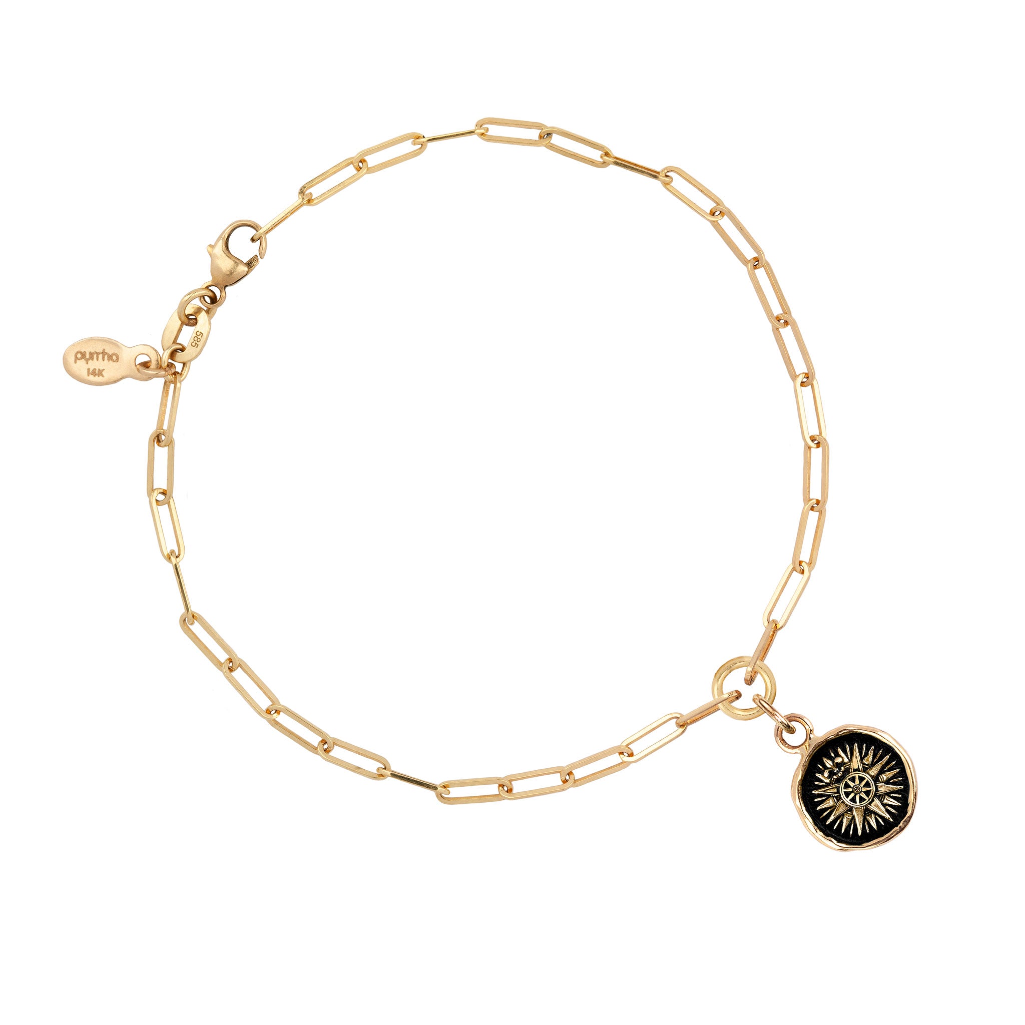 Direction 14K Gold Long Link Paperclip Chain Bracelet