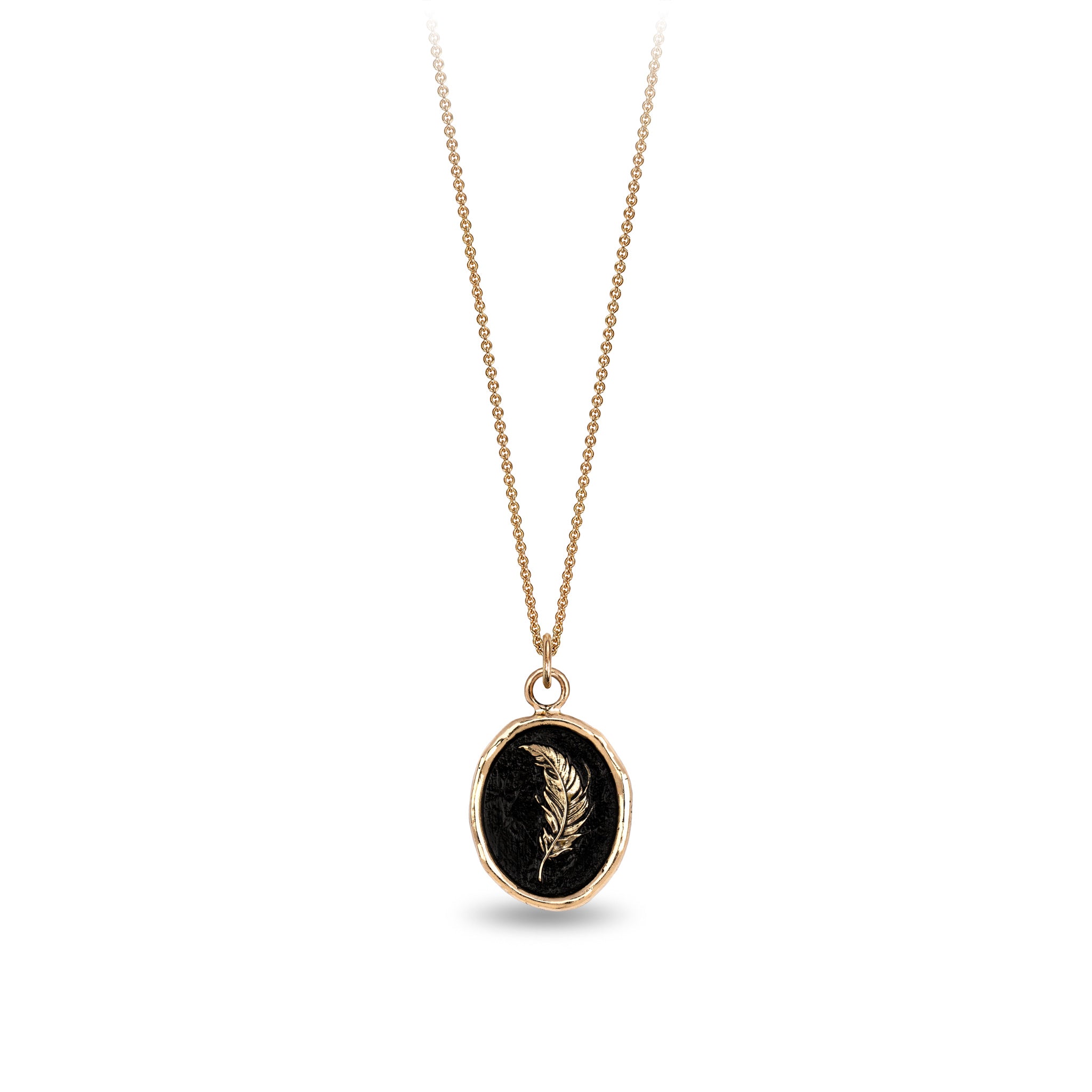 Feather 14K Gold Talisman