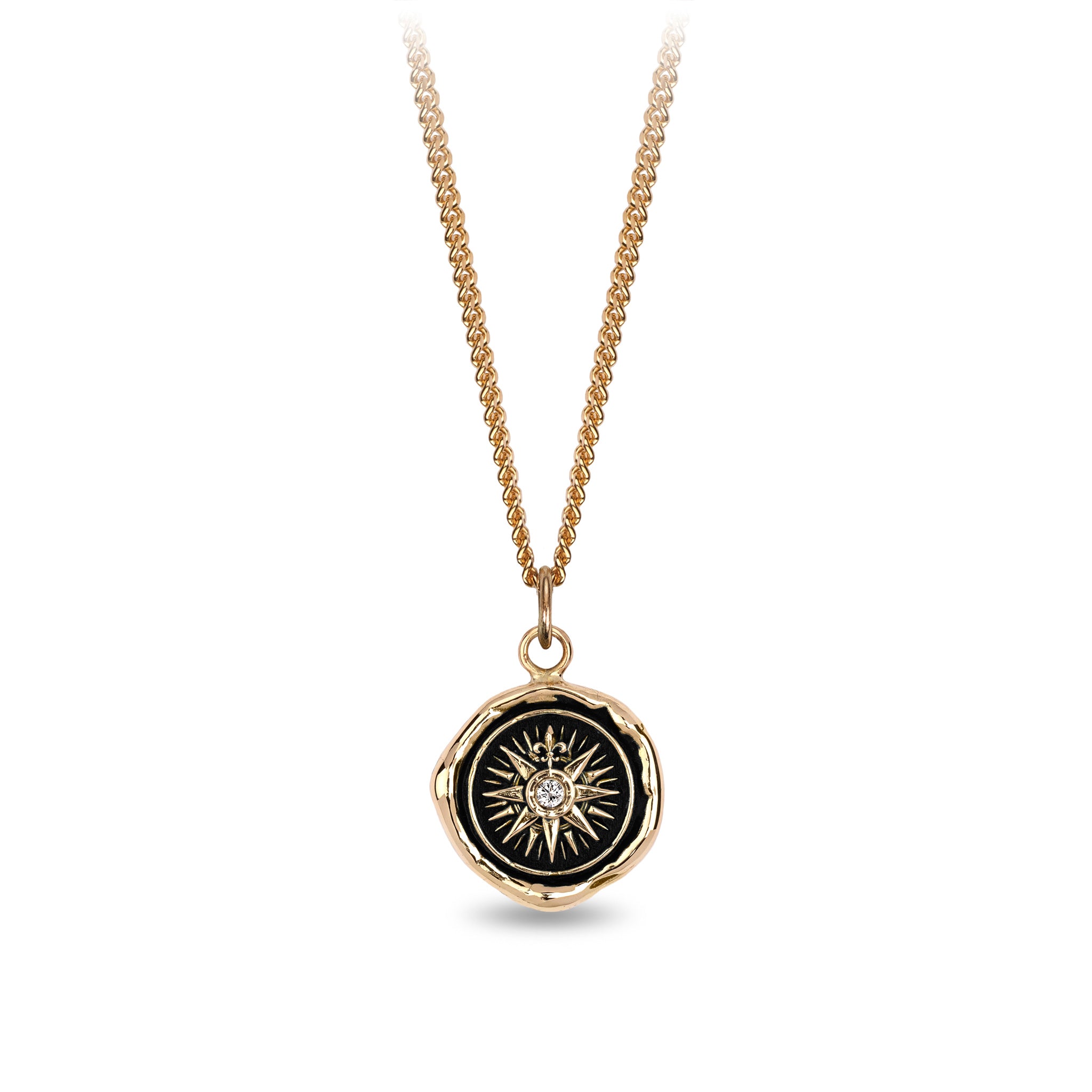 Direction 14K Gold Diamond Set Signature Talisman