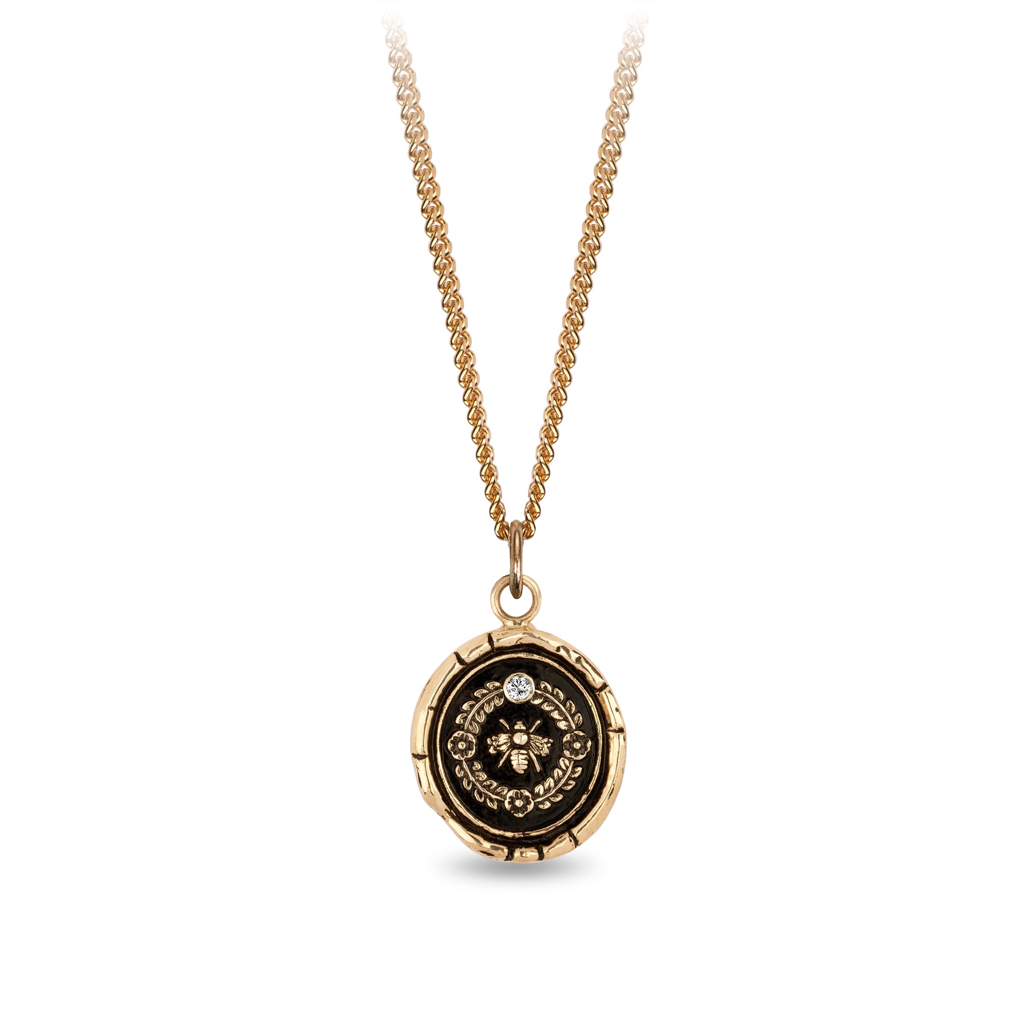 Honeybee 14K Gold Diamond Set Signature Talisman