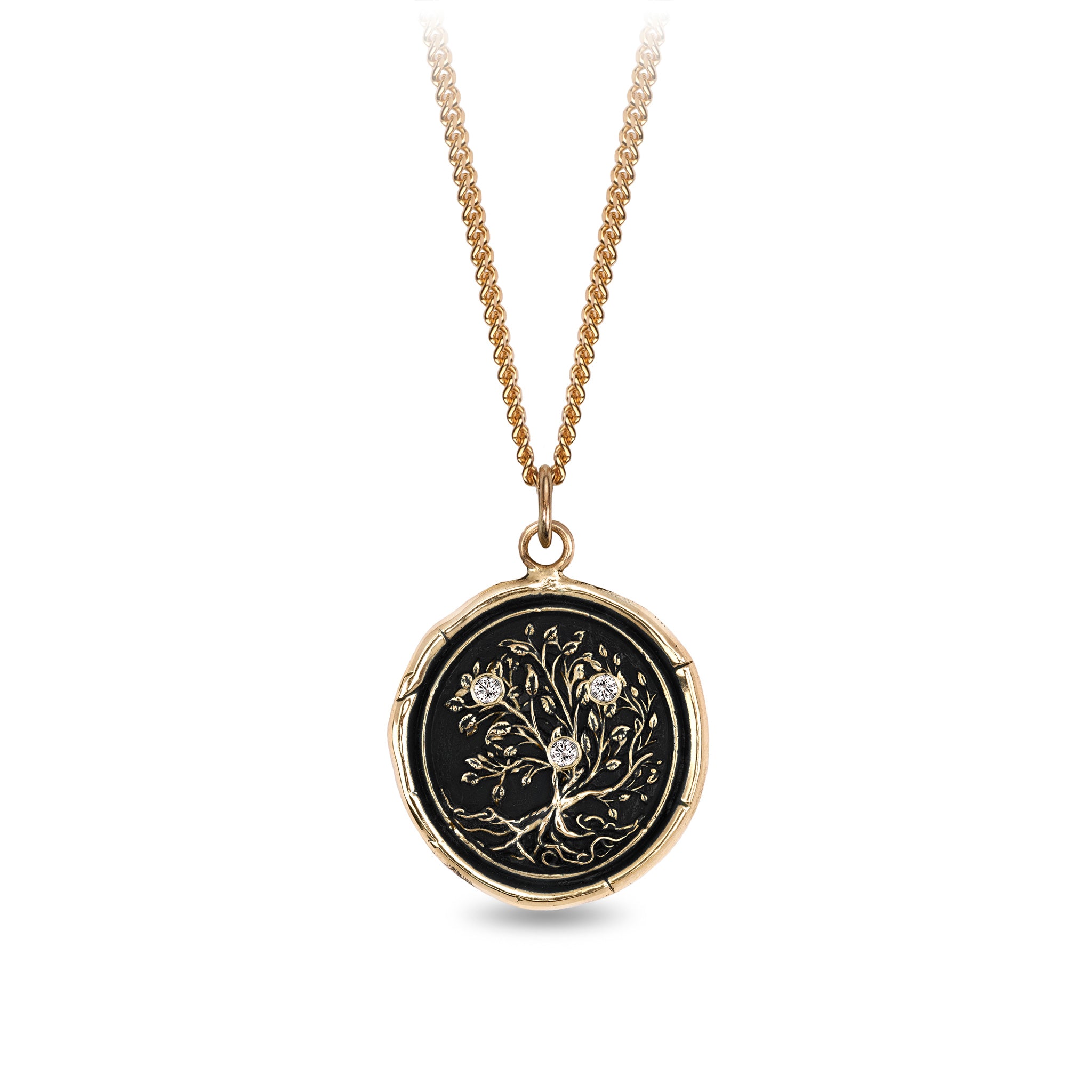 Tree of Life 14K Gold Diamond Set Signature Talisman
