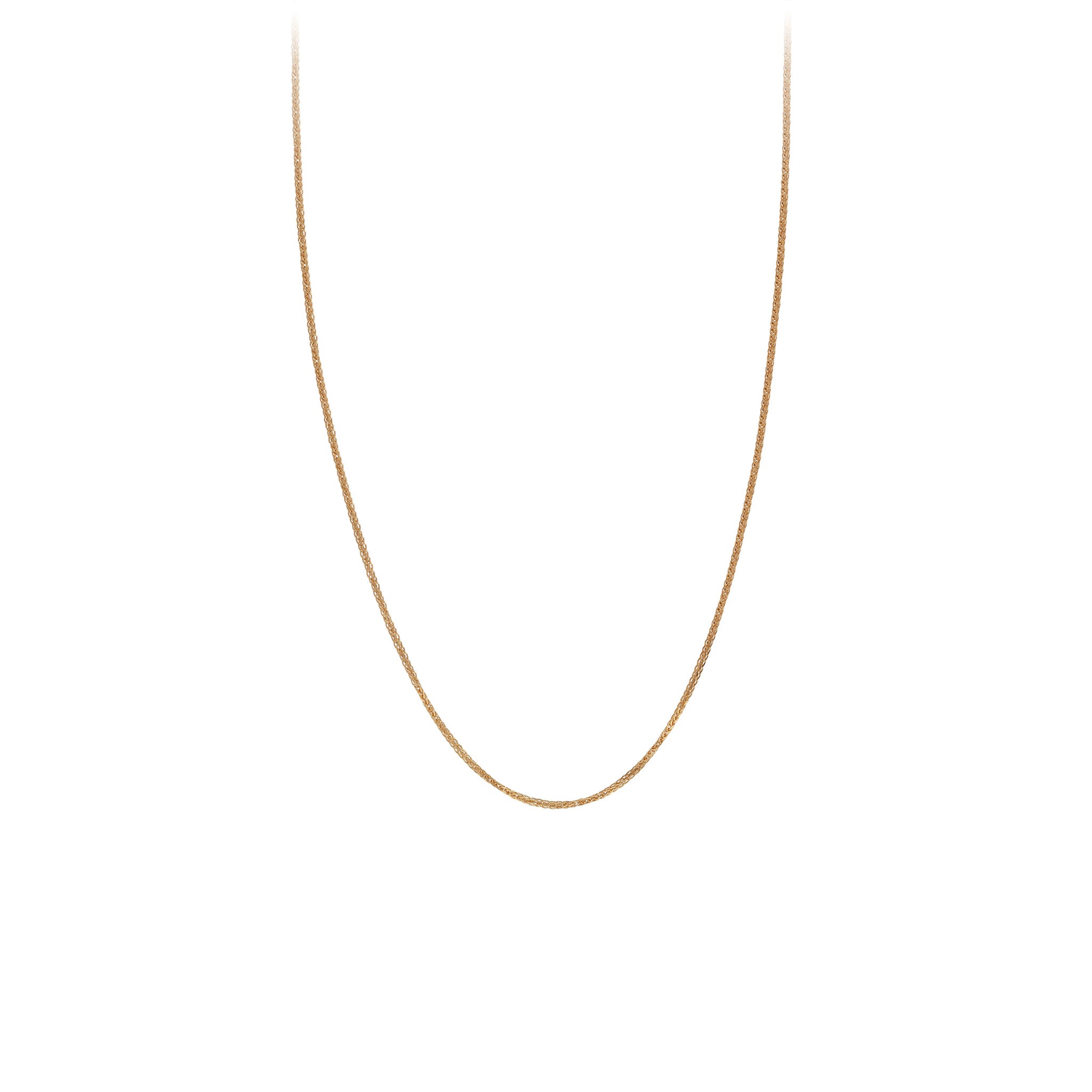 14K Gold Natural Diamond Cut Square Wheat Chain