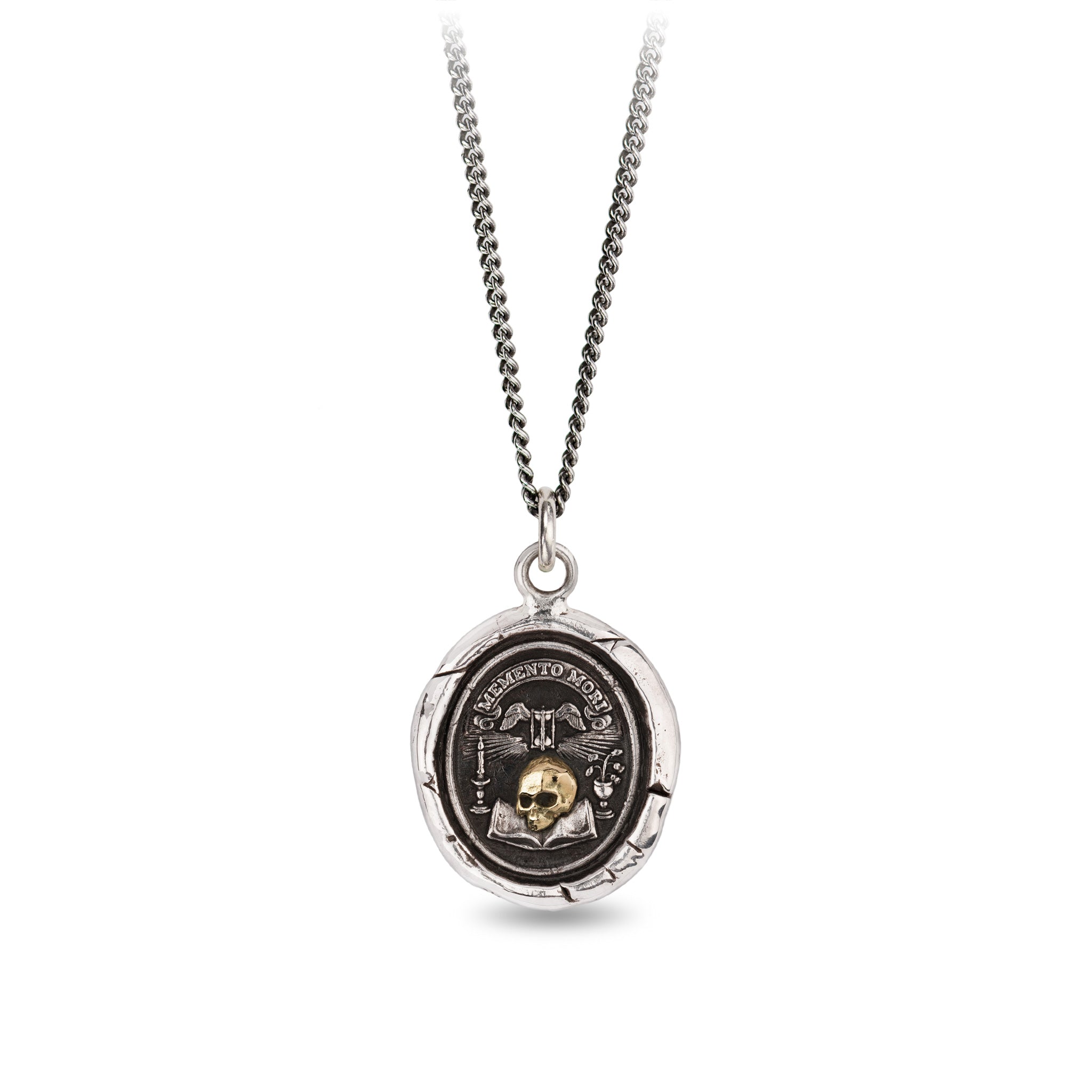 Memento Mori 14K Gold on Silver Talisman
