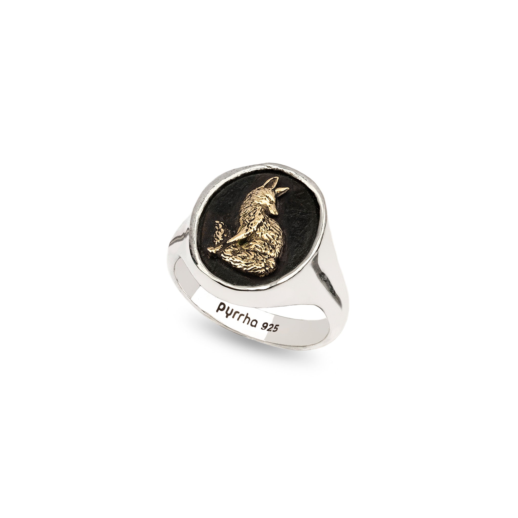 Trust in Yourself 14K Gold on Silver Signet Ring