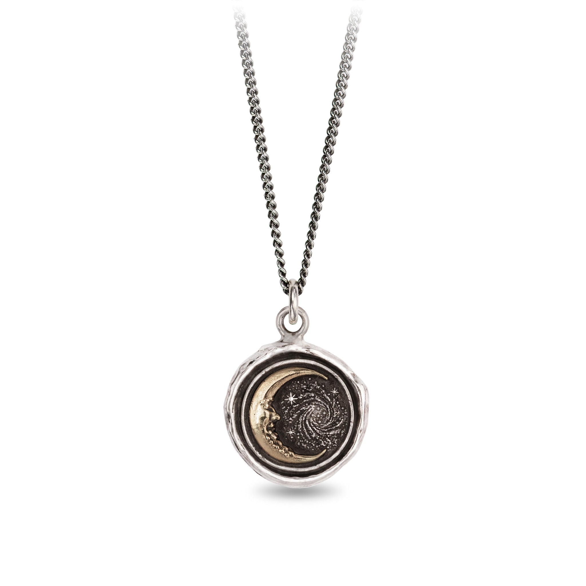 Trust the Universe 14K Gold on Silver Talisman