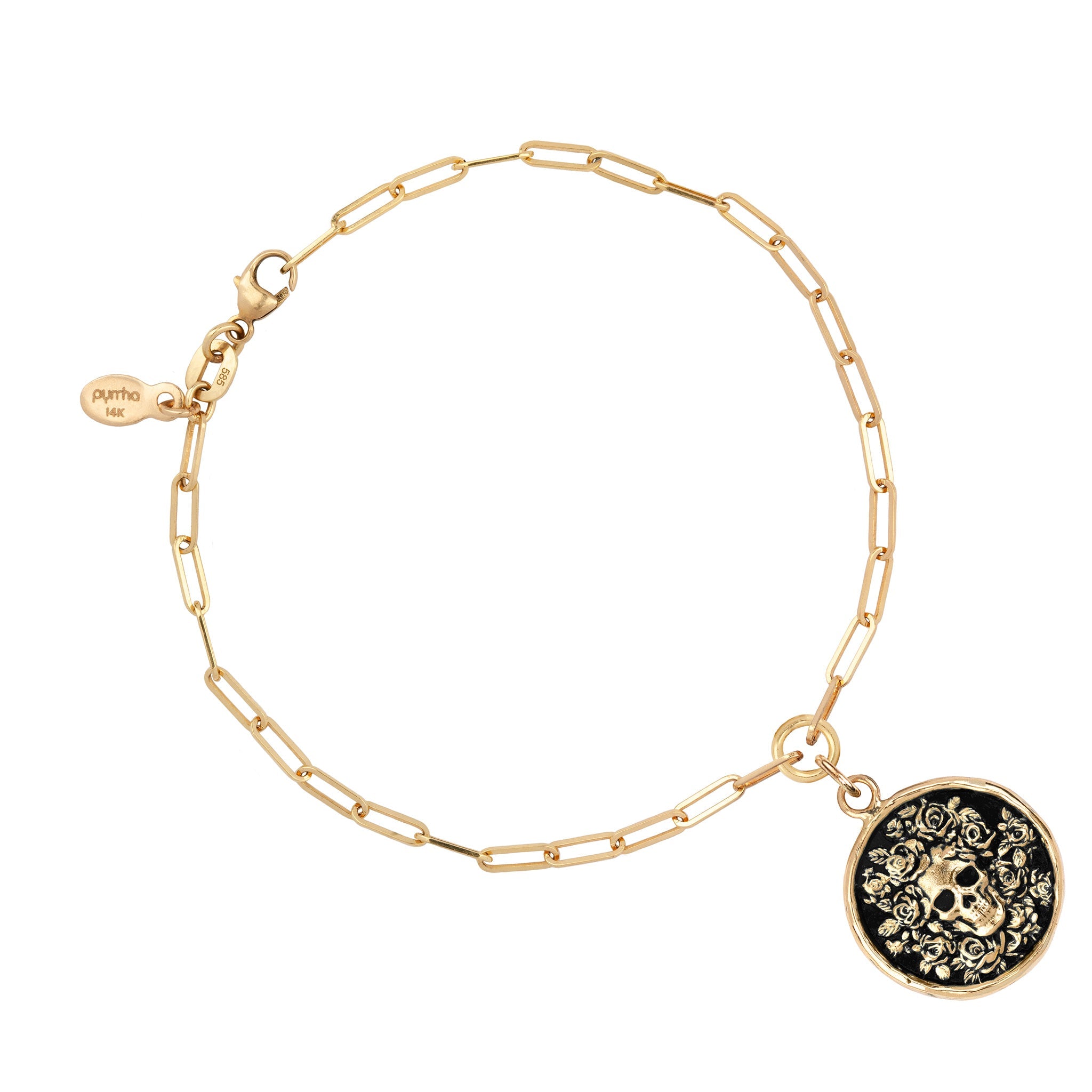 Live Every Moment 14K Gold Long Link Paperclip Chain Bracelet