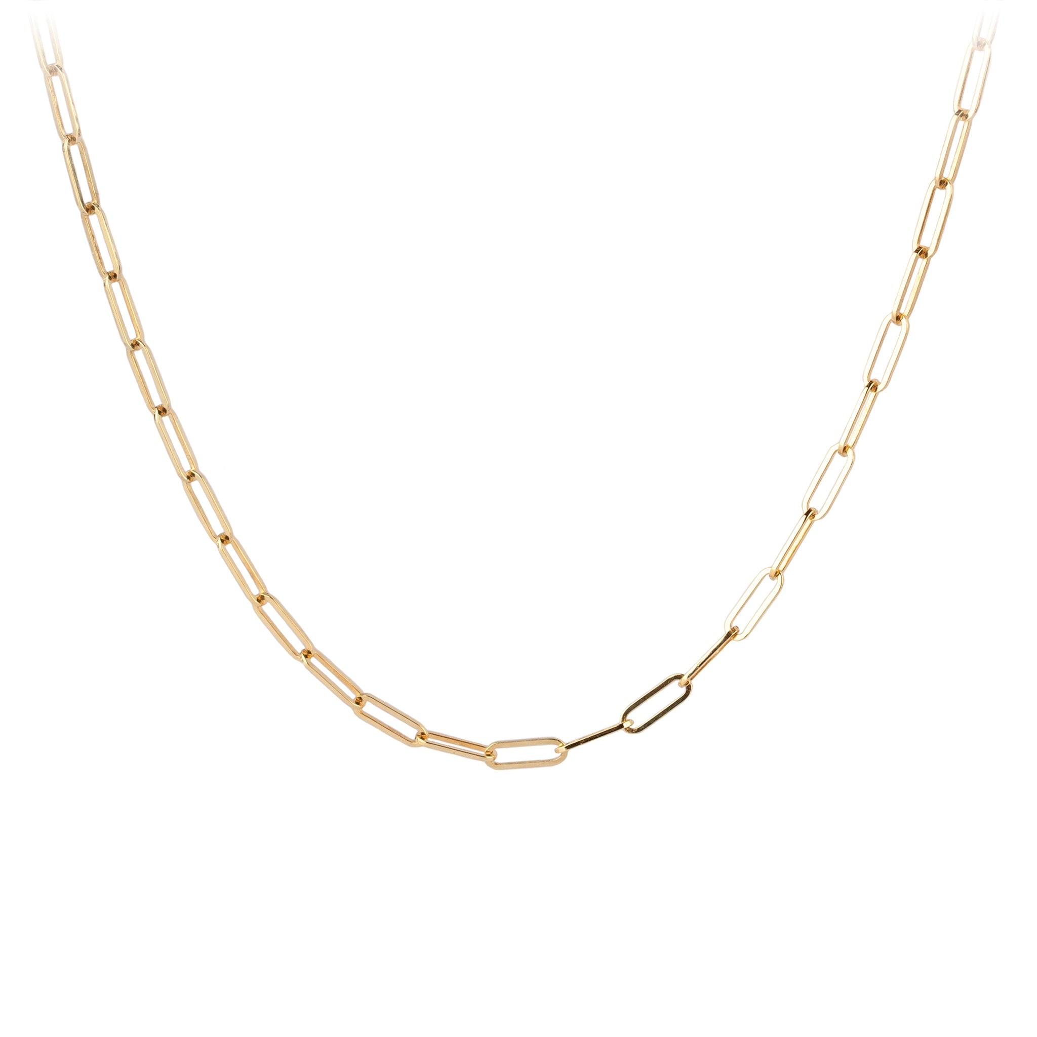 14K Gold Long Link Paperclip Chain