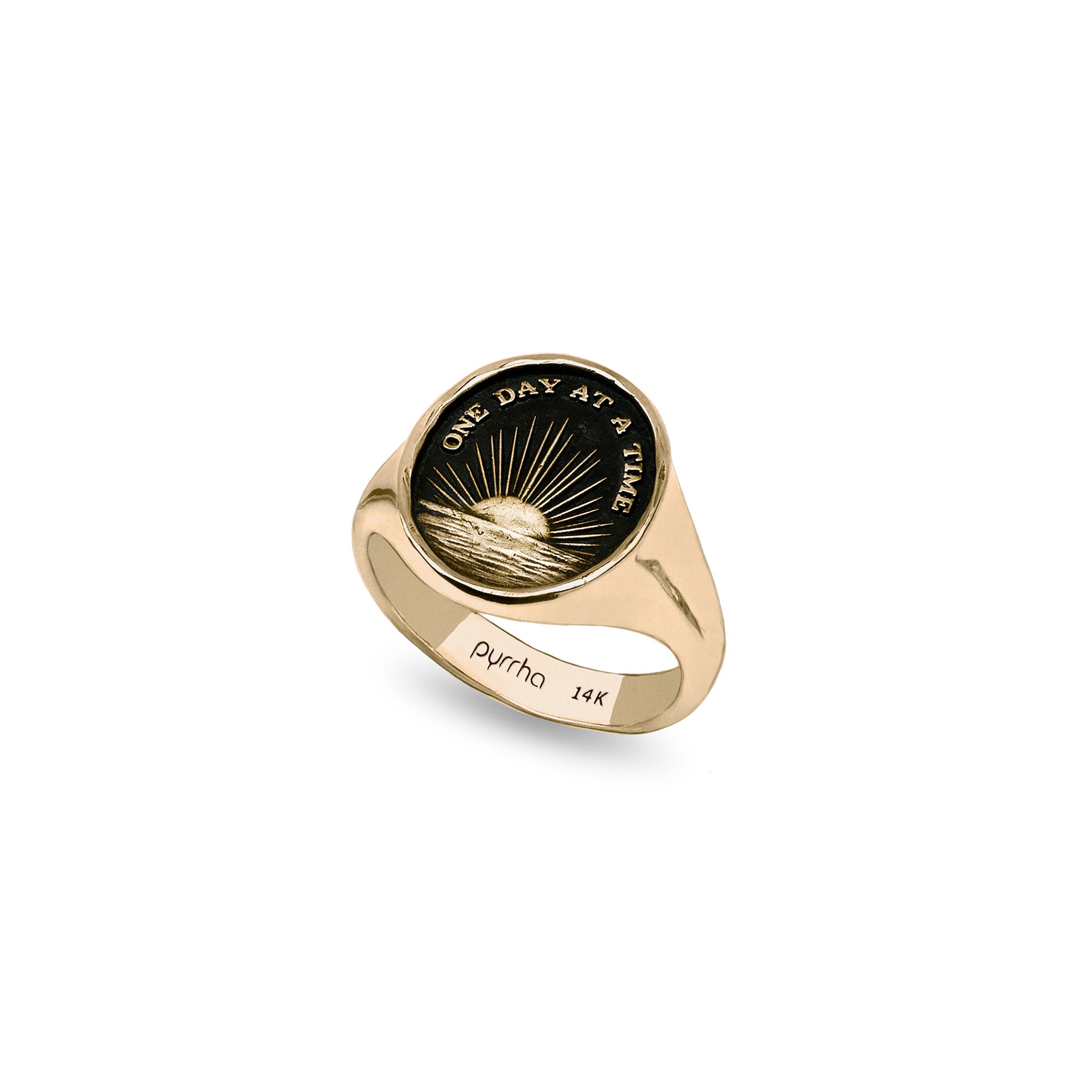 One Day at a Time 14K Gold Signet Ring