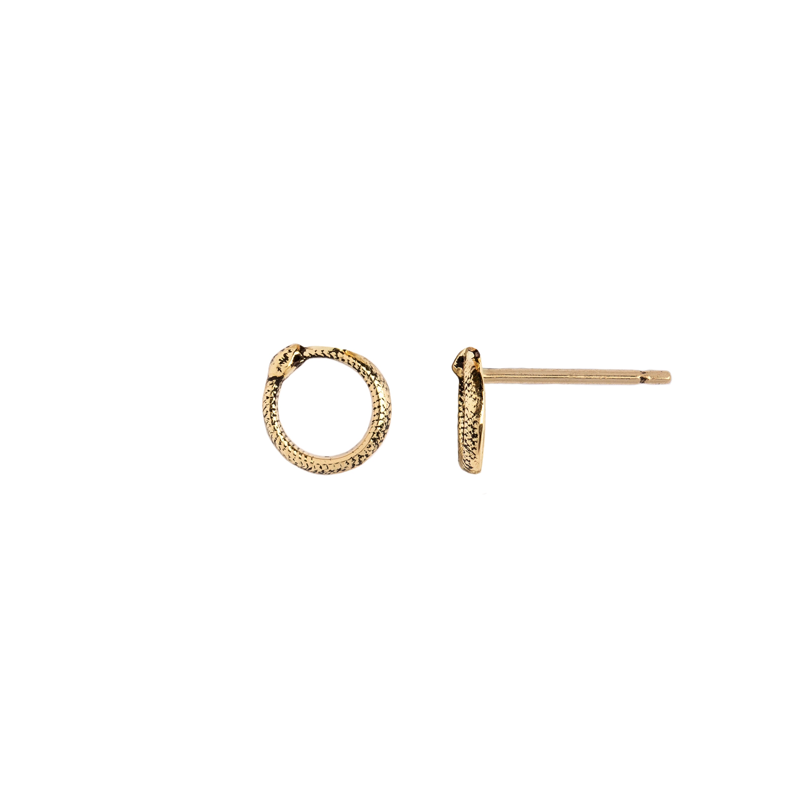 Ouroboros 14K Gold Symbol Stud