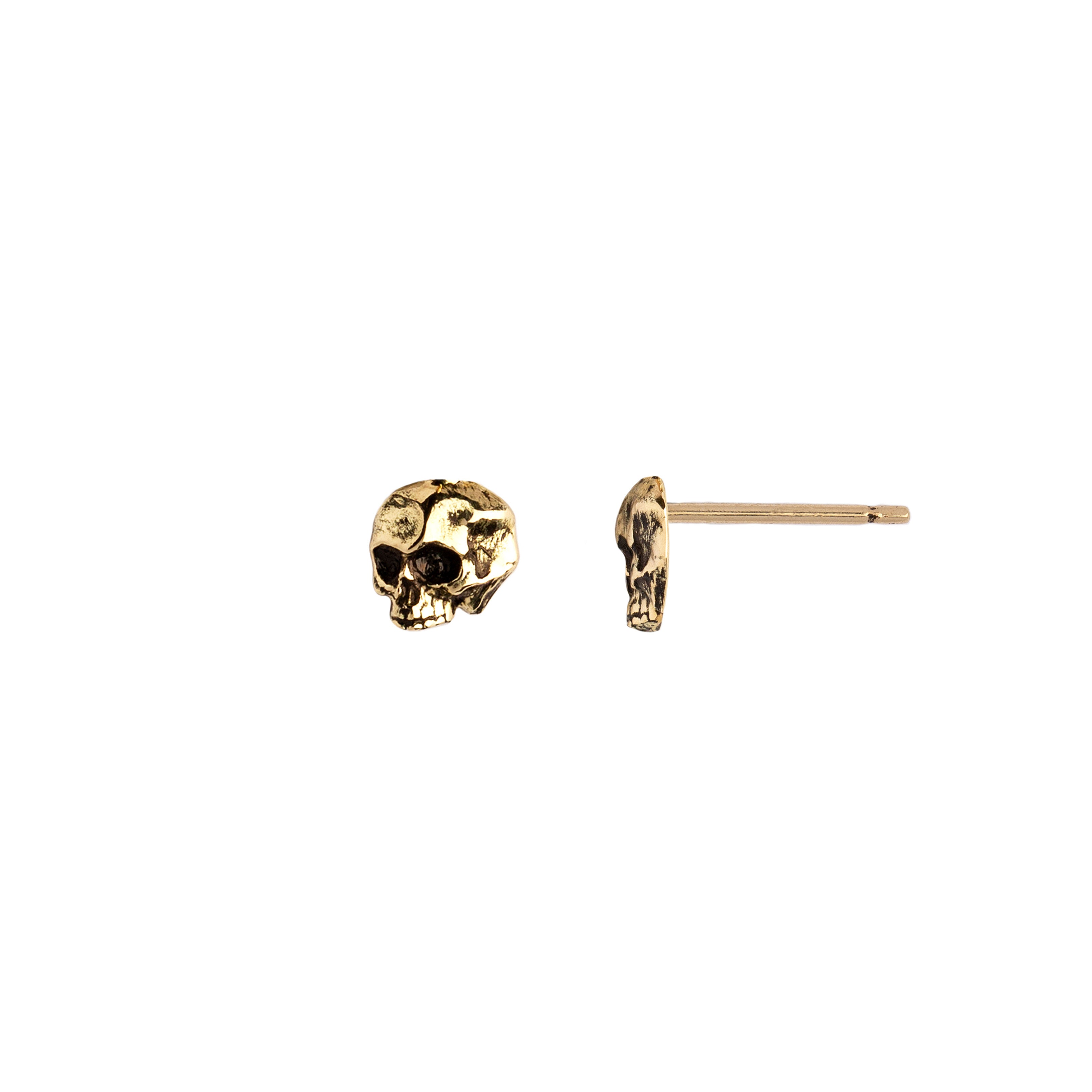 Skull 14K Gold Symbol Stud