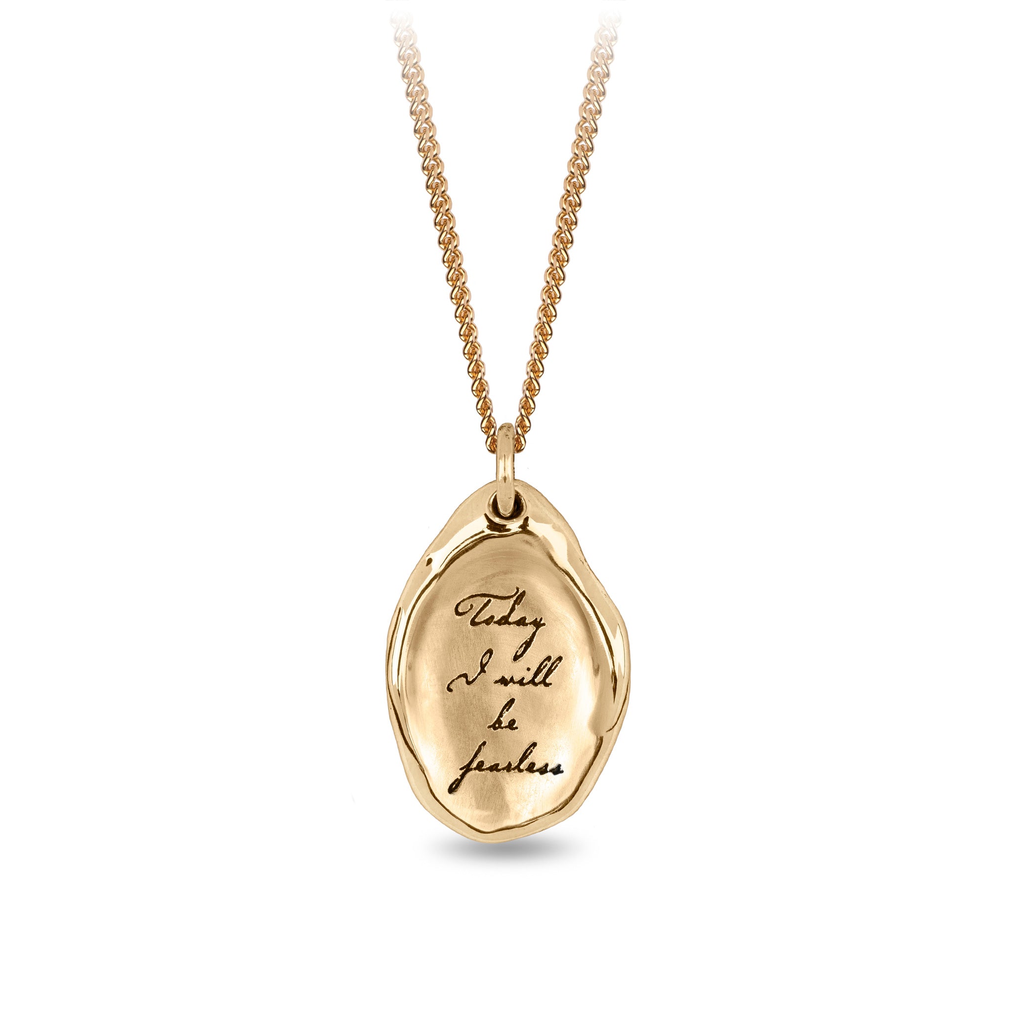 Today I Will Be Fearless 14K Gold Affirmation Talisman