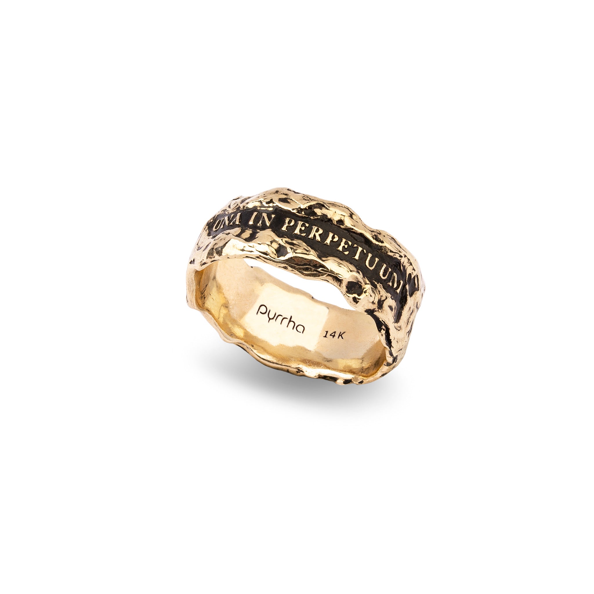 Together Forever Wide 14K Gold Textured Band Ring