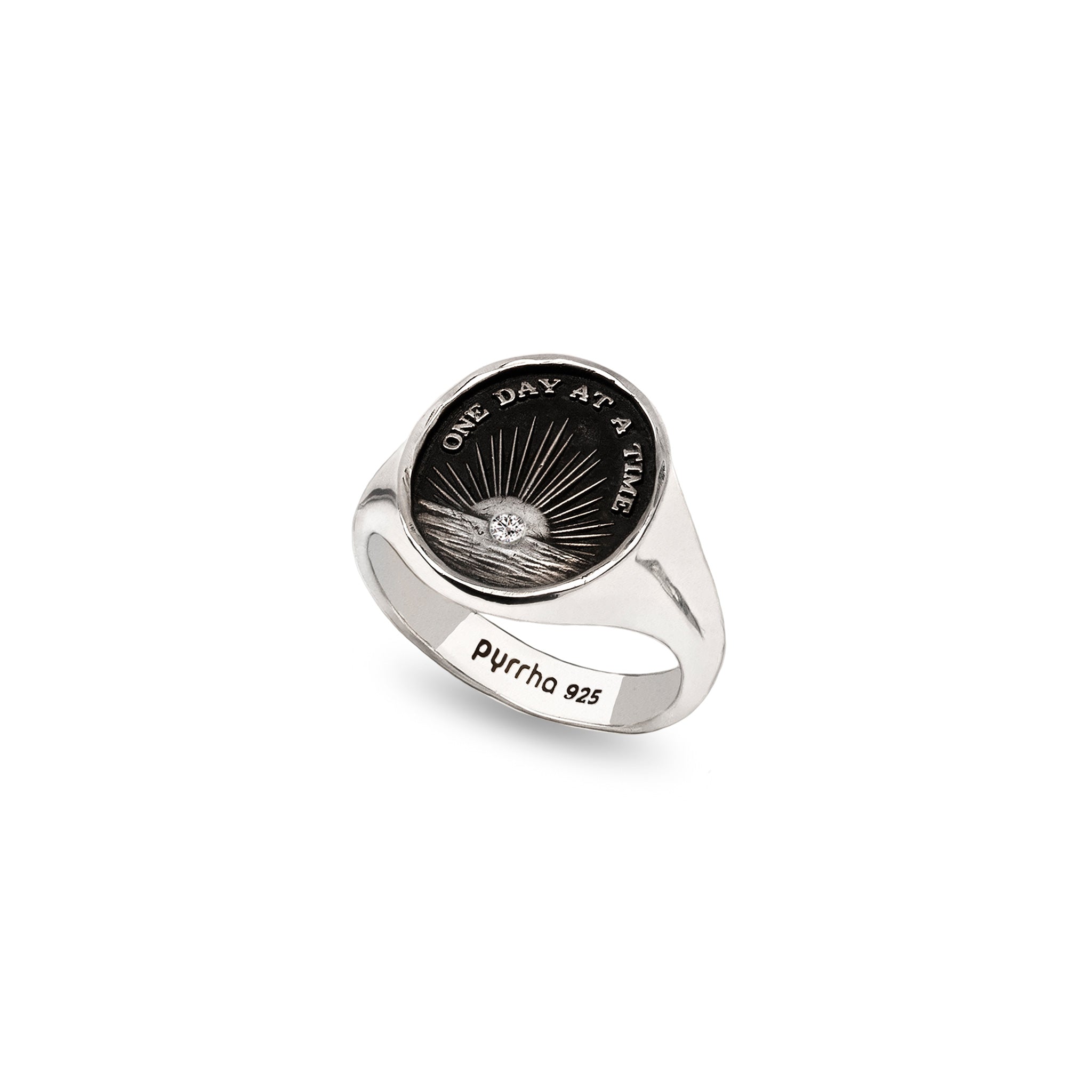 One Day at a Time Diamond Set Signet Ring