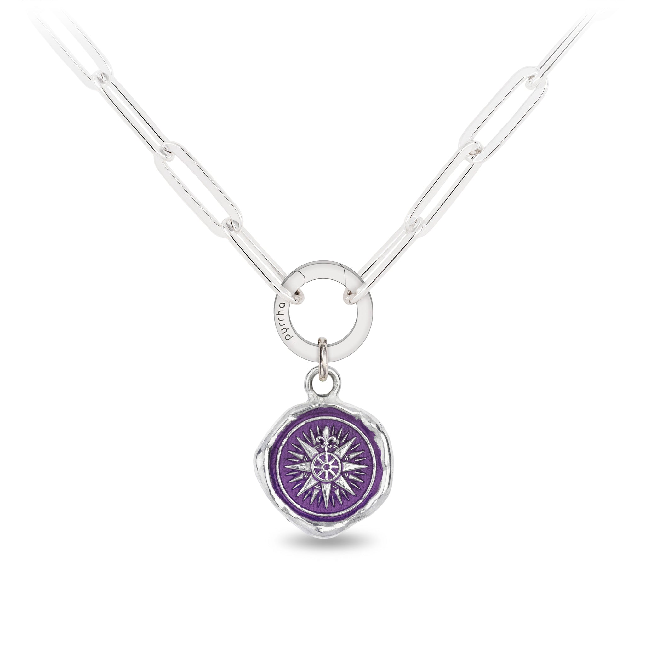 Direction Large Paperclip Chain Necklace - Mystic Violet