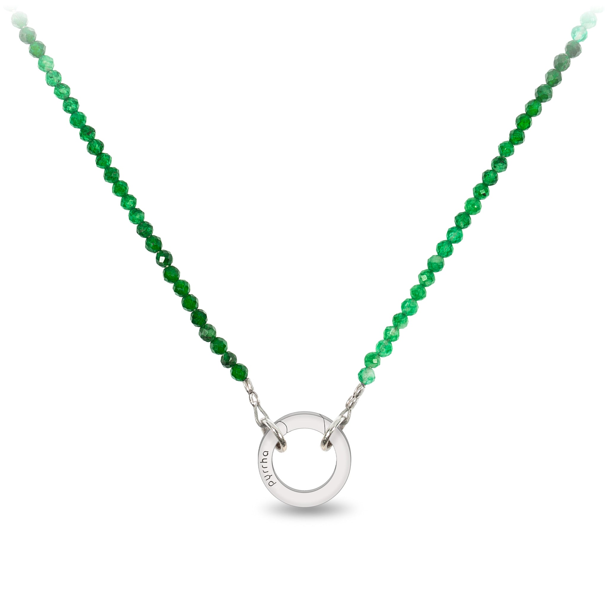 Green Onyx Faceted Stone Choker with Talisman Clip