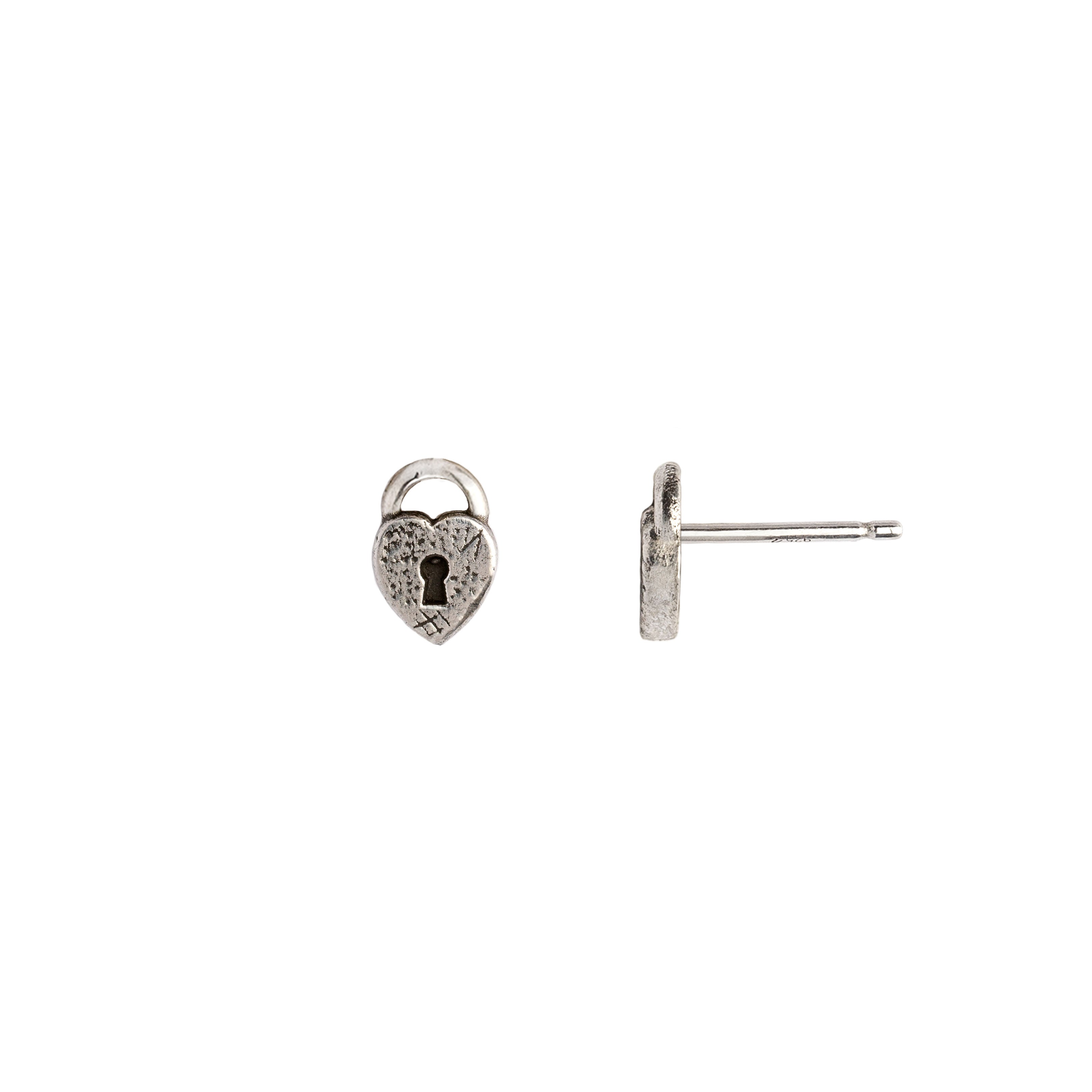 Heart Lock Symbol Stud