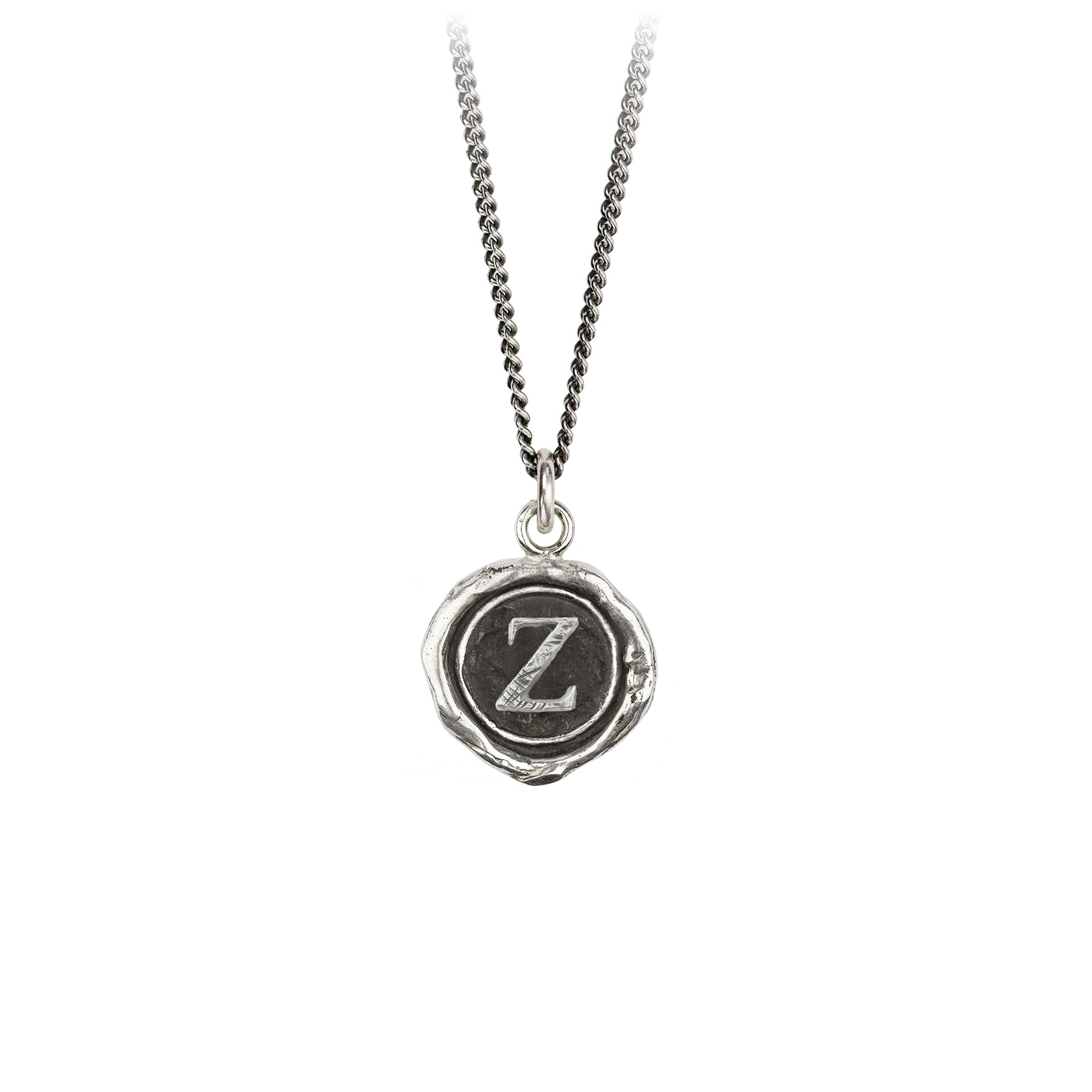 Pyrrha Initial Z Talisman Necklace Silver
