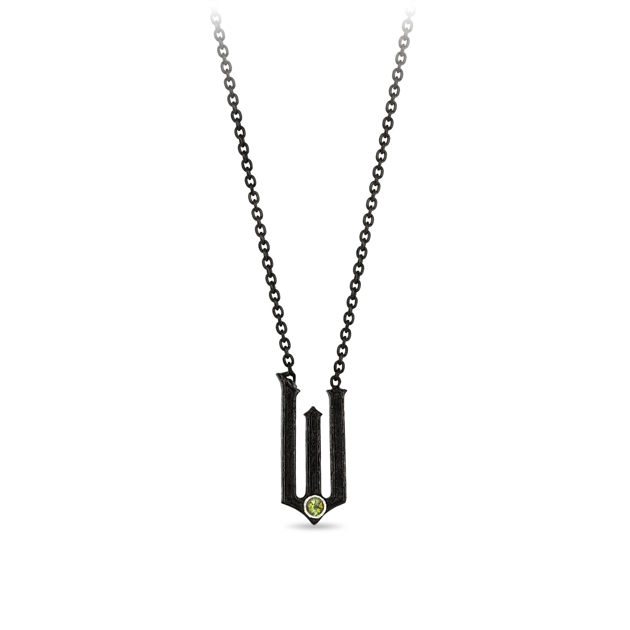W Green Tourmaline Set Inline Necklace