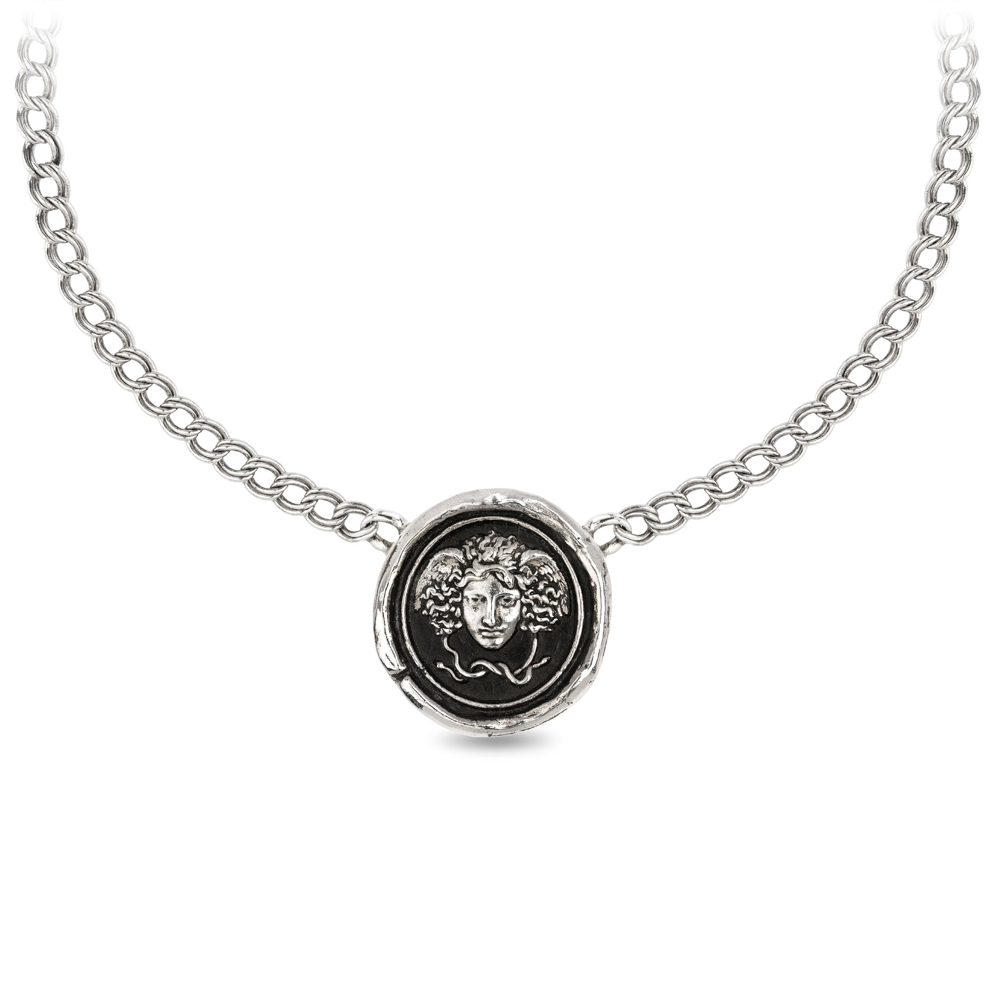 Medusa Double Curb Link Talisman Choker
