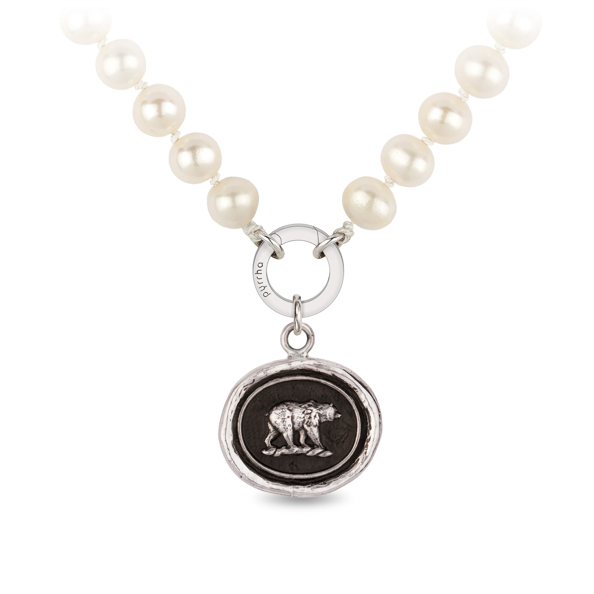 Mother Bear Knotted Freshwater Pearl Necklace