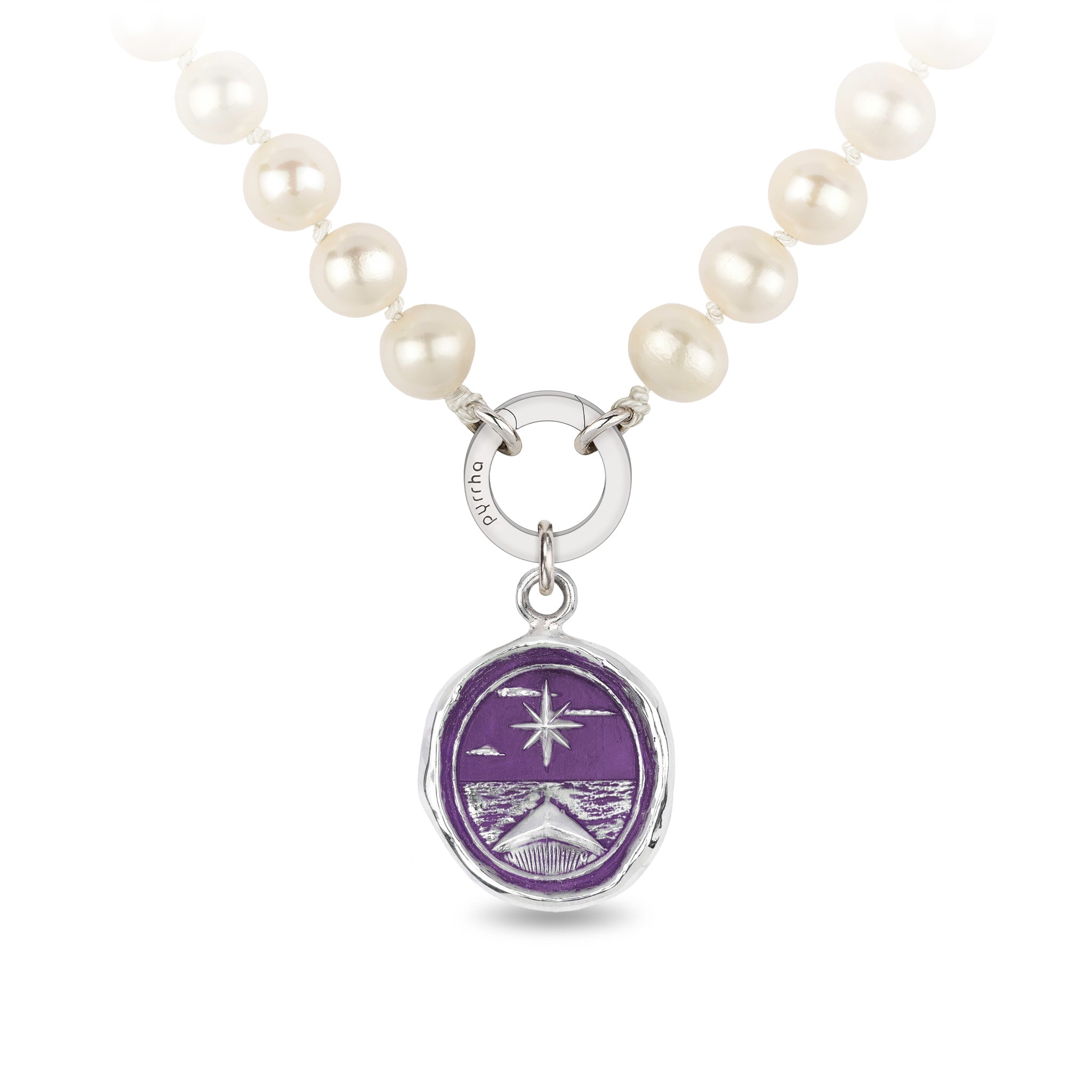 North Star Knotted Freshwater Pearl Necklace - Mystic Violet