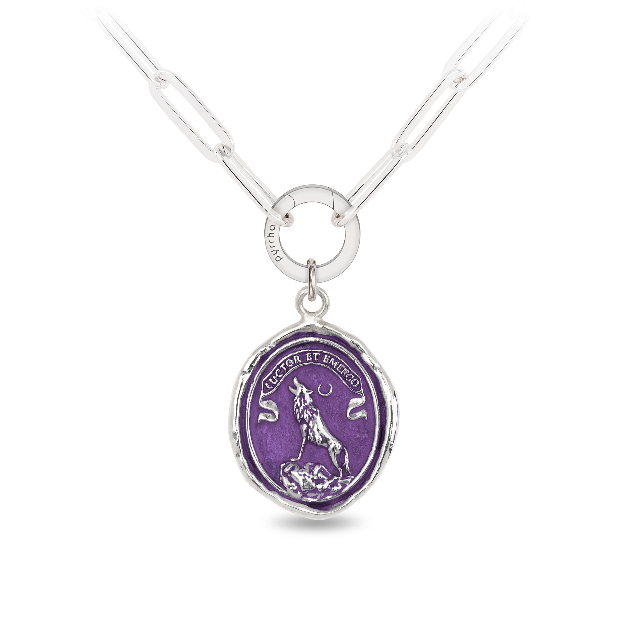 Struggle and Emerge Large Paperclip Chain Necklace - Mystic Violet