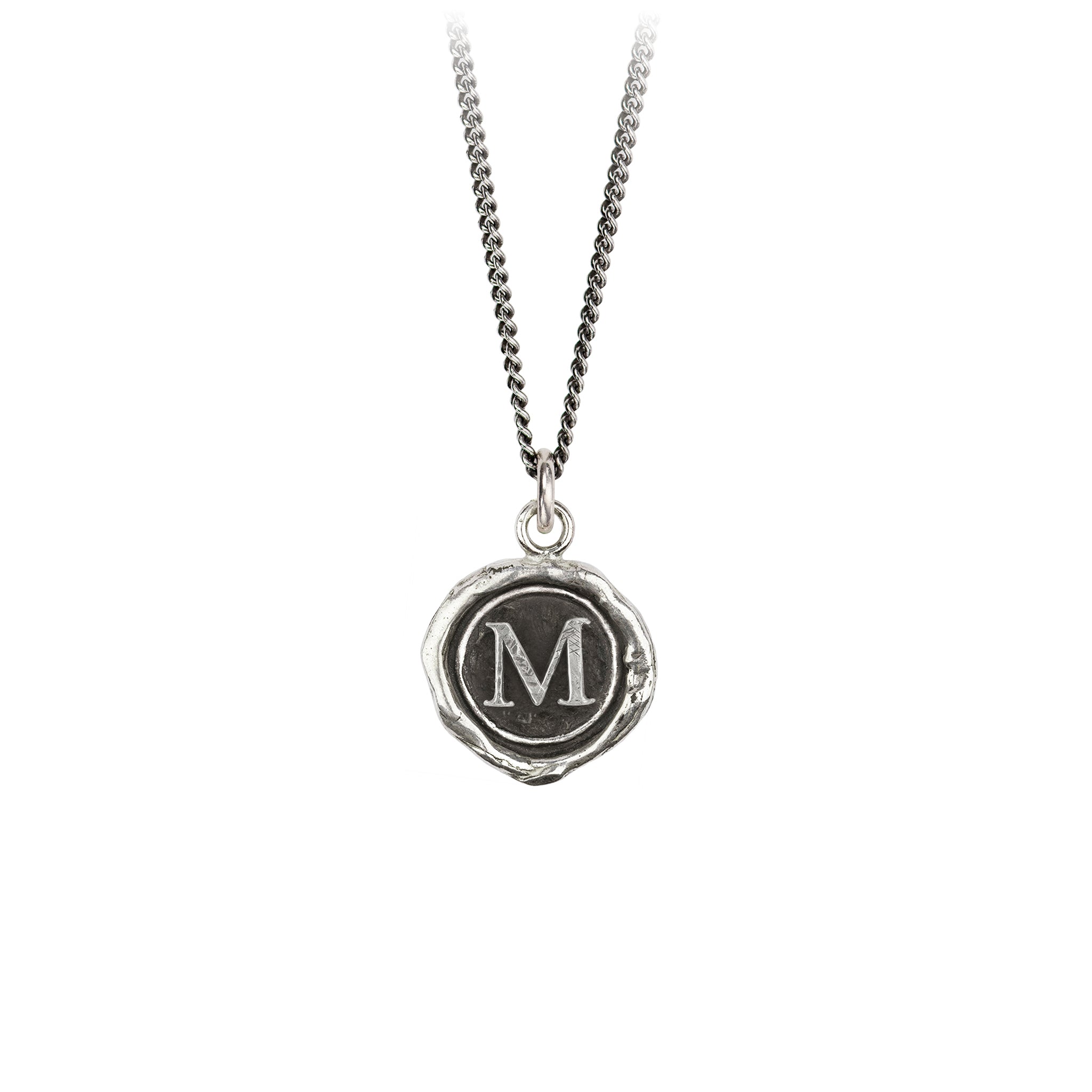 Pyrrha Initial M  Talisman Necklace Silver